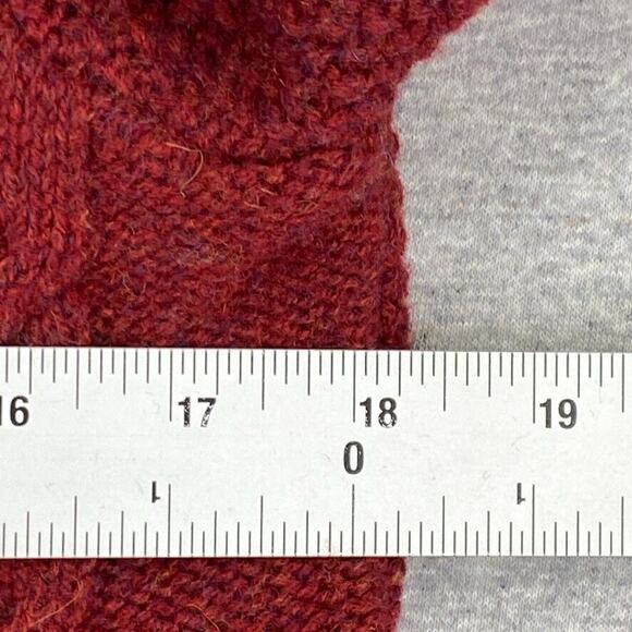 Woolovers Lambswool Cardigan Sweater Womens Small Maroon Long Fisherman Knit - Picture 12 of 13